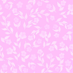 Watercolor flower floral pink tender seamless pattern background