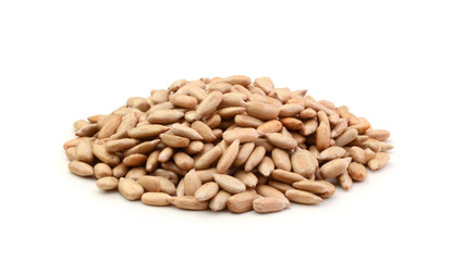 Sunflower seeds isolated on white