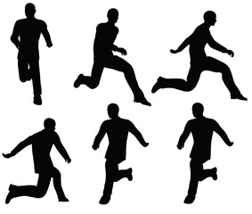 boy silhouette in Leaping pose