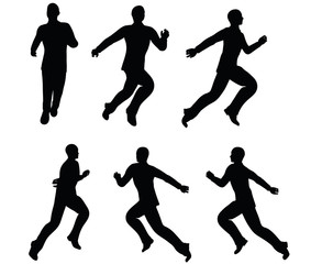 boy silhouette in Running pose