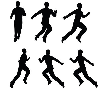 Boy Silhouette In Running Pose