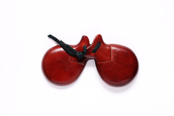 Spanish castanets on a white background