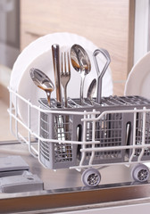 Dishware in dishwasher