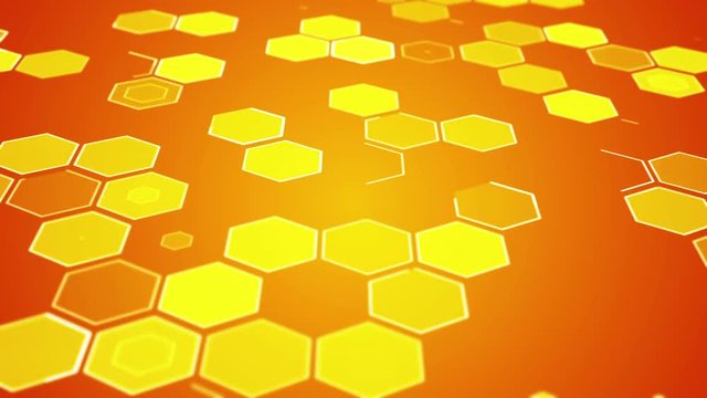 Hexagons technological motion background abstract science design HD seamless looped animation