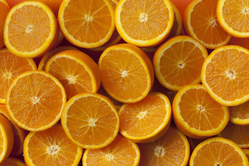  Fresh cut half oranges