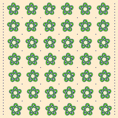 Pattern in folk style with flowers ornament