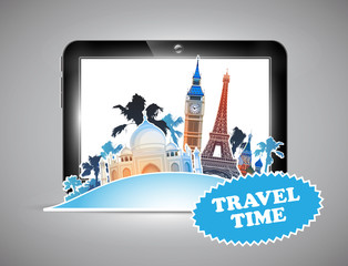 Naklejka premium travel advertising design