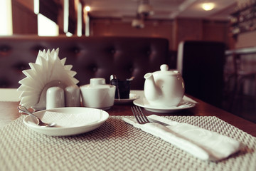 Glassware in the interior of the restaurant