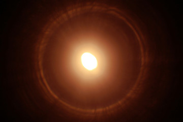 flare over a black background lens