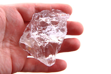 crystal in the human hand