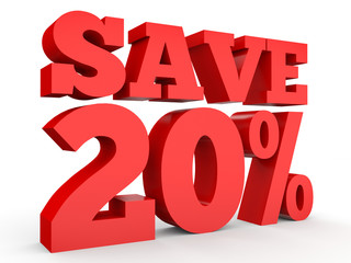 Twenty percent off. Discount 20 %.