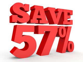 Fifty seven percent off. Discount 57 %.