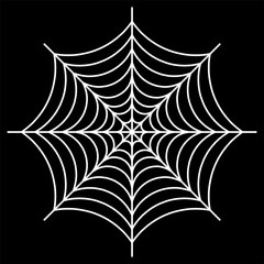 white spider web - Cobweb vector  on black background - illustration
