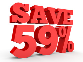 Fifty nine percent off. Discount 59 %.