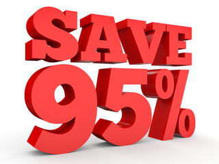 Ninety five percent off. Discount 95 %.