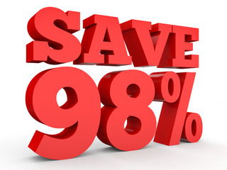 Ninety eight percent off. Discount 98 %.