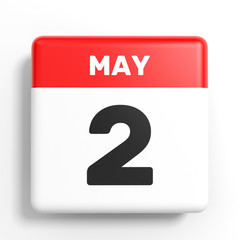 May 2. Calendar on white background.