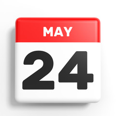Fototapeta premium May 24. Calendar on white background.