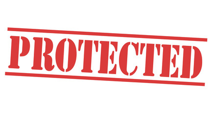 PROTECTED stamp with world inside