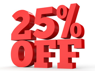 Twenty five percent off. Discount 25 %.