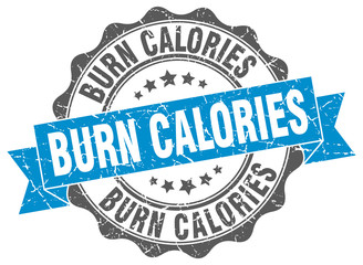 burn calories stamp. sign. seal