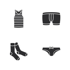 four modern clothes icons 