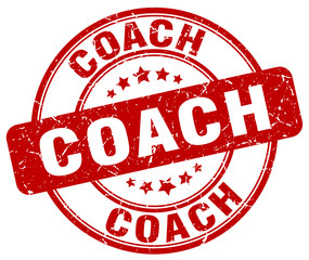 coach red grunge round vintage rubber stamp