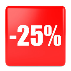 Twenty five percent off. Discount 25 %.