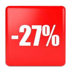 Twenty seven percent off. Discount 27 %.