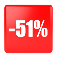 Fifty one percent off. Discount 51 %.