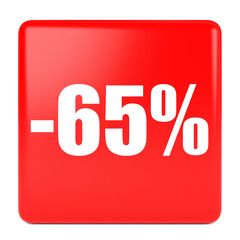 Sixty five percent off. Discount 65 %.