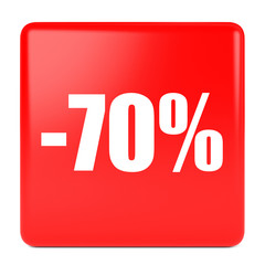 Seventy percent off. Discount 70 %.