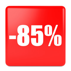 Eighty five percent off. Discount 85 %.