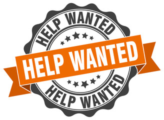 help wanted stamp. sign. seal