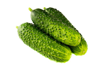 fresh cucumbers isolated on white