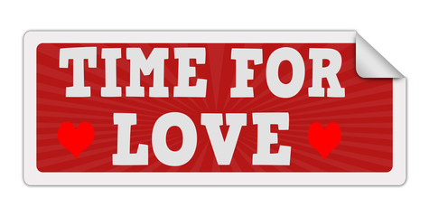 TIME FOR LOVE stamp red on white