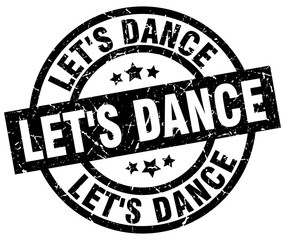let's dance round grunge black stamp