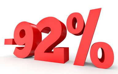 Minus ninety two percent. Discount 92 %.