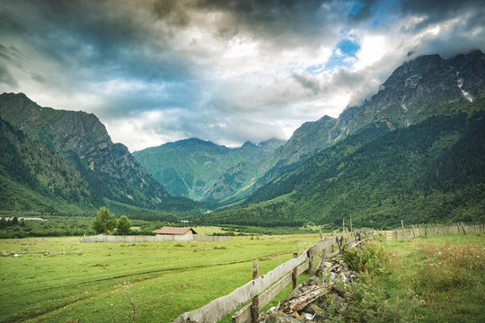 Old house in a Dolra river valley