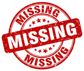 missing red grunge round vintage rubber stamp