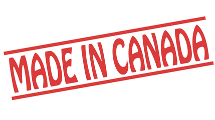 Made in Canada grunge rubber stamp on white