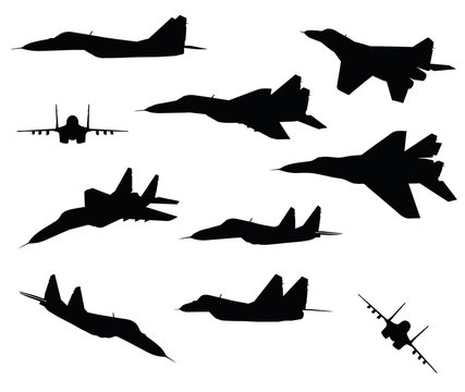 Mig-29 on white background