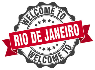 Fototapeta premium Rio De Janeiro round ribbon seal