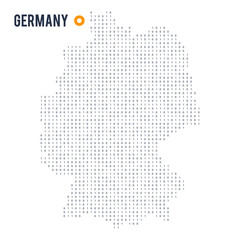Binary code vector stylized map of Germany isolated on white background