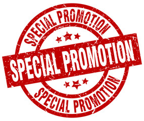 special promotion round red grunge stamp