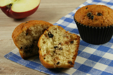 Chocolate muffin closeup