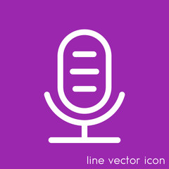 microphone line icon, audio recording symbol