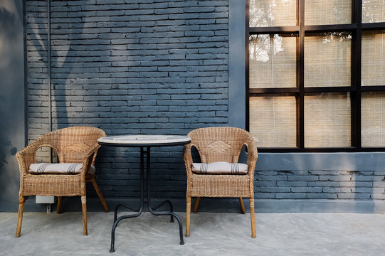 A Cafe Outdoor Area For Relax And Smoking