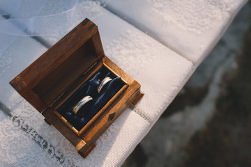 Gold and silver wedding rings