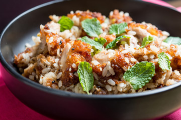 Homemade Chinese fried rice with vegetables